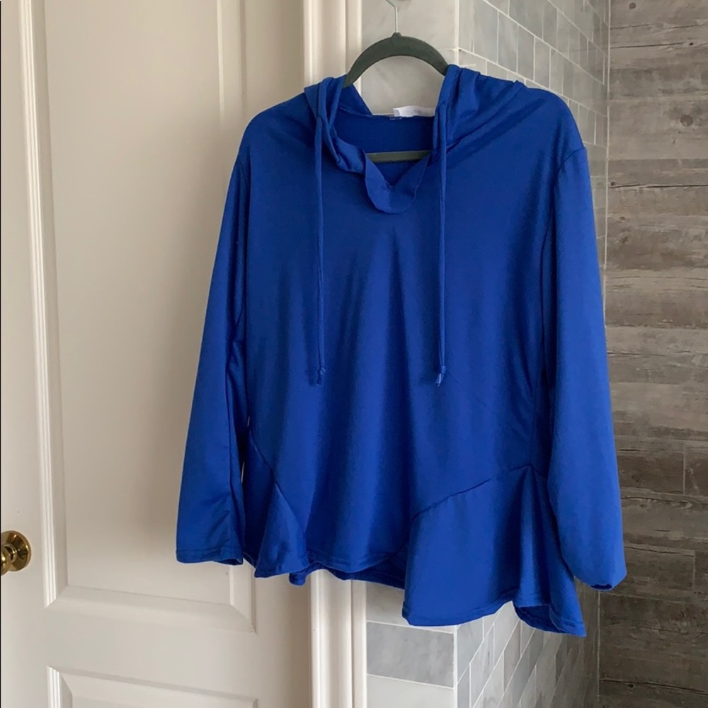 Blue peplum casual top